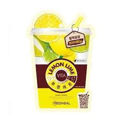 MEDIHEAL - Lemonlime Vita Mask, maska rozświetlająco-energetyzująca z cytryną i limonką, 20ml